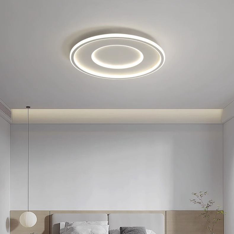 Modern Minimalist Round Acrylic Iron LED Flush Mount Ceiling Light For Bedroom