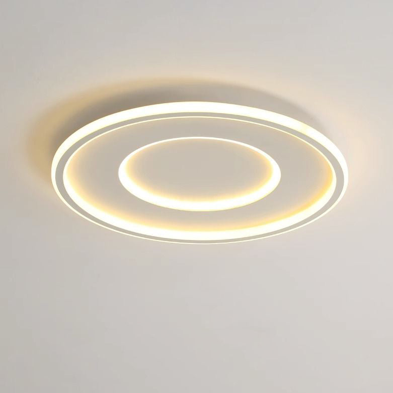 Modern Minimalist Round Acrylic Iron LED Flush Mount Ceiling Light For Bedroom