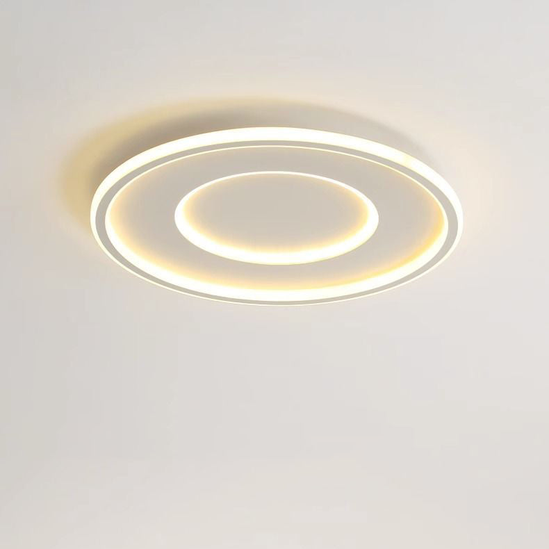 Modern Minimalist Round Acrylic Iron LED Flush Mount Ceiling Light For Bedroom