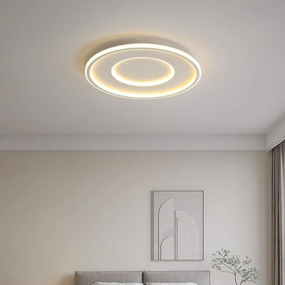 Modern Minimalist Round Acrylic Iron LED Flush Mount Ceiling Light For Bedroom