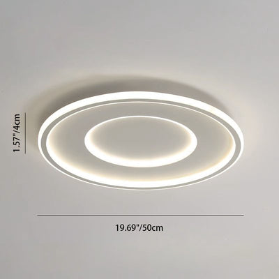 Modern Minimalist Round Acrylic Iron LED Flush Mount Ceiling Light For Bedroom