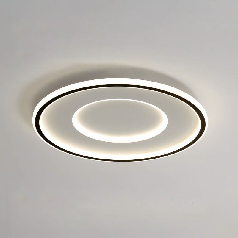 Modern Minimalist Round Acrylic Iron LED Flush Mount Ceiling Light For Bedroom