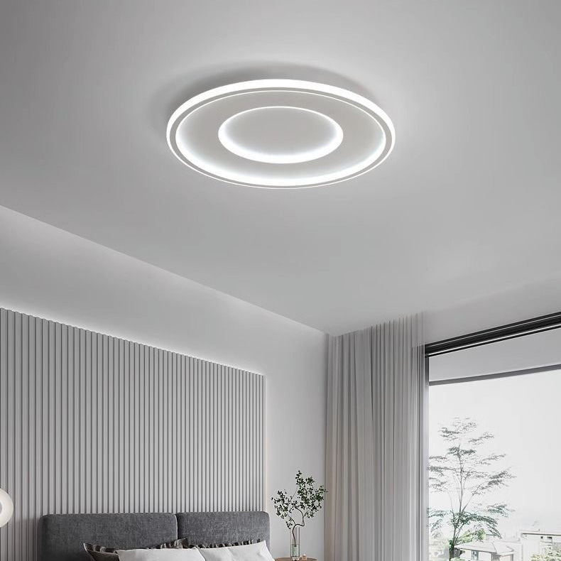 Modern Minimalist Round Acrylic Iron LED Flush Mount Ceiling Light For Bedroom