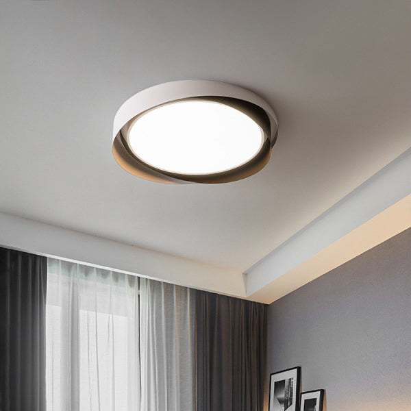 Contemporary Creative Iron Acrylic Geometric Multi-Layer Circle Ring LED Flush Mount Ceiling Light For Living Room