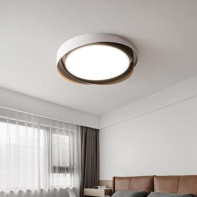 Contemporary Creative Iron Acrylic Geometric Multi-Layer Circle Ring LED Flush Mount Ceiling Light For Living Room