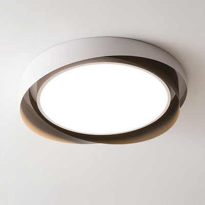 Contemporary Creative Iron Acrylic Geometric Multi-Layer Circle Ring LED Flush Mount Ceiling Light For Living Room