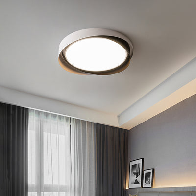 Contemporary Creative Iron Acrylic Geometric Multi-Layer Circle Ring LED Flush Mount Ceiling Light For Living Room