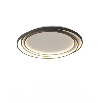 Modern Minimalist Circles Ring Silicone Iron LED Flush Mount Ceiling Light For Bedroom