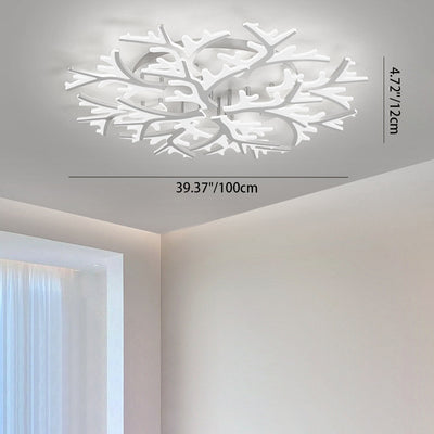 Contemporary Creative Snowflake Shape Iron Acrylic LED Semi-Flush Mount Ceiling Light For Bedroom