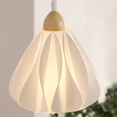 Traditional French Wood PLA Petal Skirt Shape 1-Light Pendant Light For Living Room