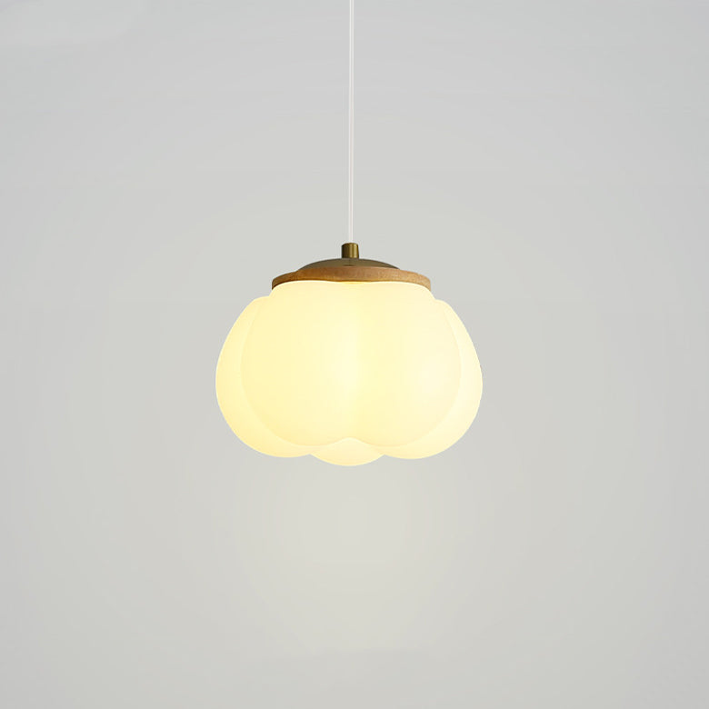 Contemporary Nordic Cord Drum Wood PE 1-Light Pendant Light For Living Room