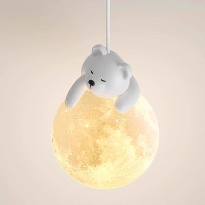 Contemporary Creative Kids Rabbit Bear Animal Iron Resin PLA 1-Light Wall Sconce Lamp For Bedroom