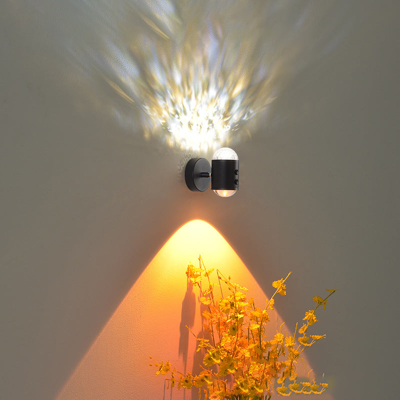 Modern Minimalist Cylinder Sunrise Sunset Iron USB LED Wall Sconce Lamp For Hallway