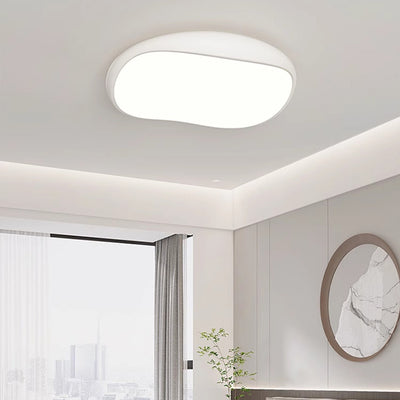 Contemporary Nordic Iron Acrylic Irregular Round LED Flush Mount Ceiling Light For Bedroom