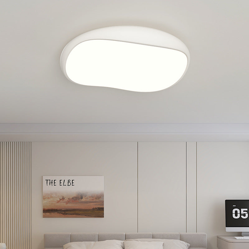 Contemporary Nordic Iron Acrylic Irregular Round LED Flush Mount Ceiling Light For Bedroom