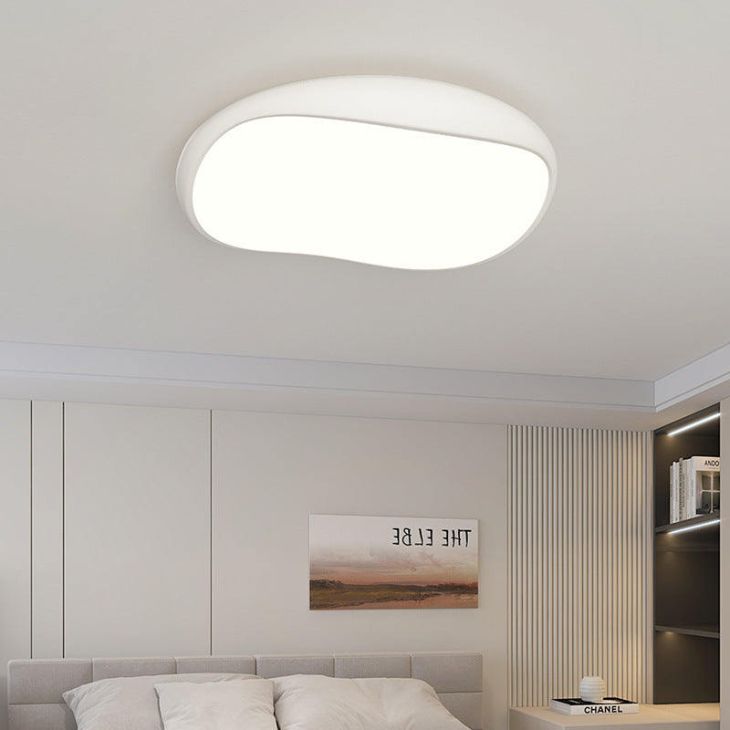 Contemporary Nordic Iron Acrylic Irregular Round LED Flush Mount Ceiling Light For Bedroom