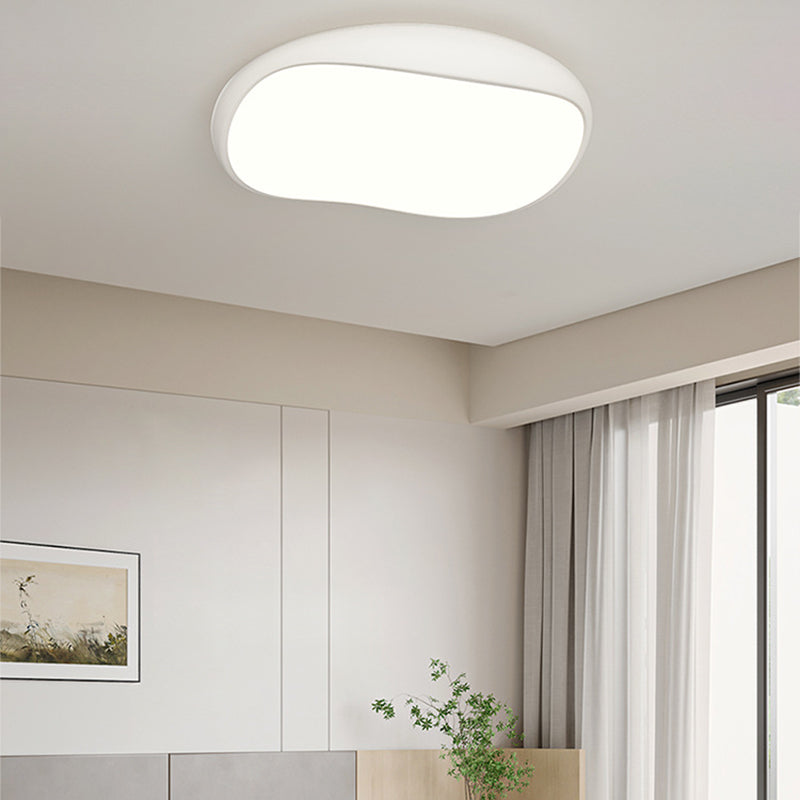 Contemporary Nordic Iron Acrylic Irregular Round LED Flush Mount Ceiling Light For Bedroom