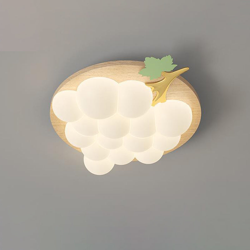 Contemporary Creative Kids Grape Iron PE LED Flush Mount Ceiling Light For Bedroom