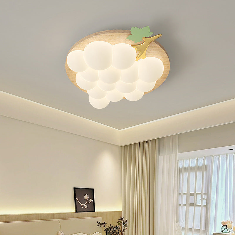 Contemporary Creative Kids Grape Iron PE LED Flush Mount Ceiling Light For Bedroom