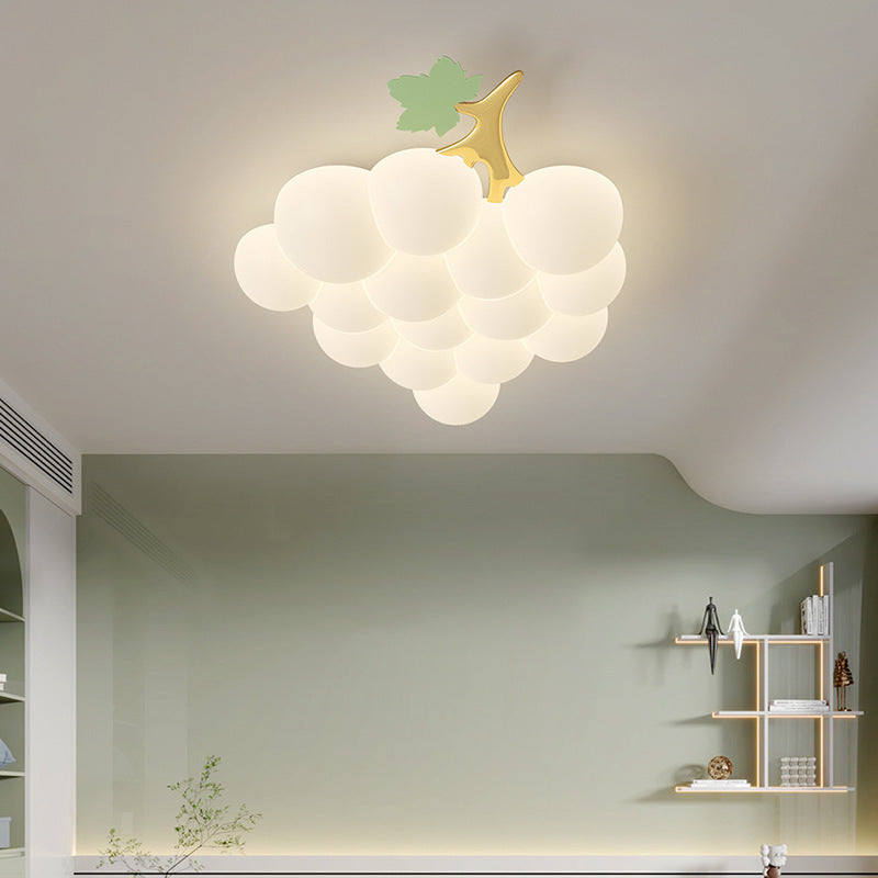 Contemporary Creative Kids Grape Iron PE LED Flush Mount Ceiling Light For Bedroom