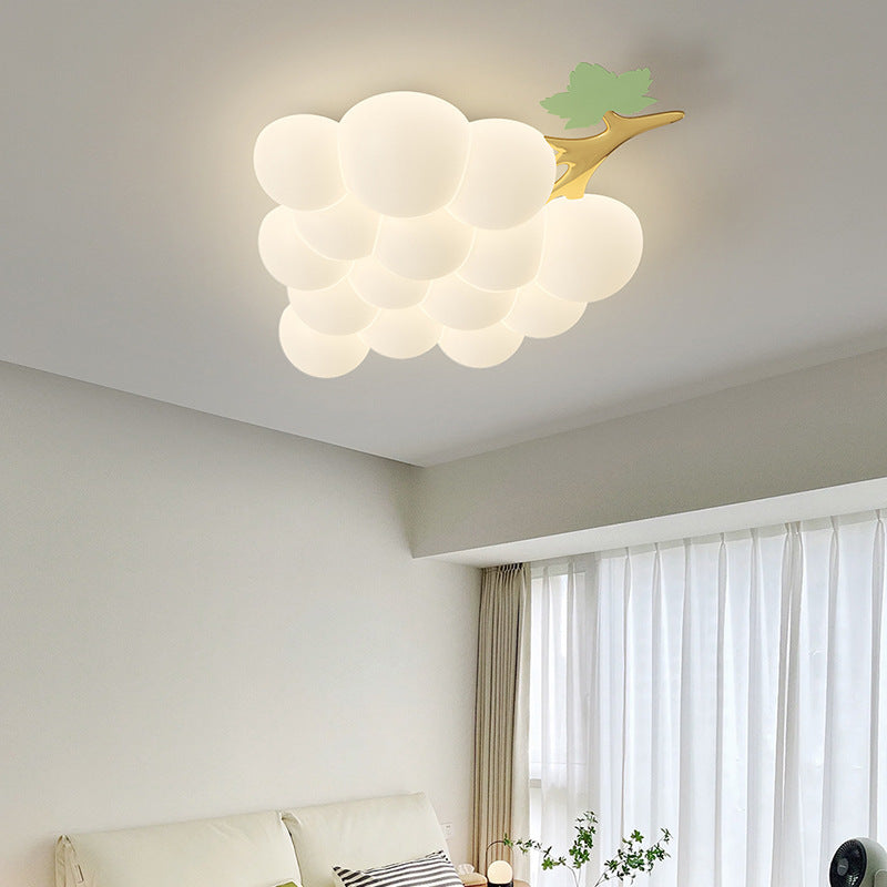 Contemporary Creative Kids Grape Iron PE LED Flush Mount Ceiling Light For Bedroom