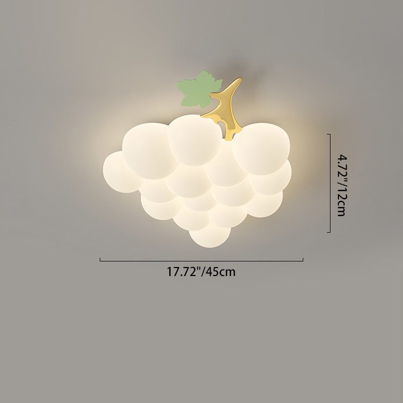 Contemporary Creative Kids Grape Iron PE LED Flush Mount Ceiling Light For Bedroom