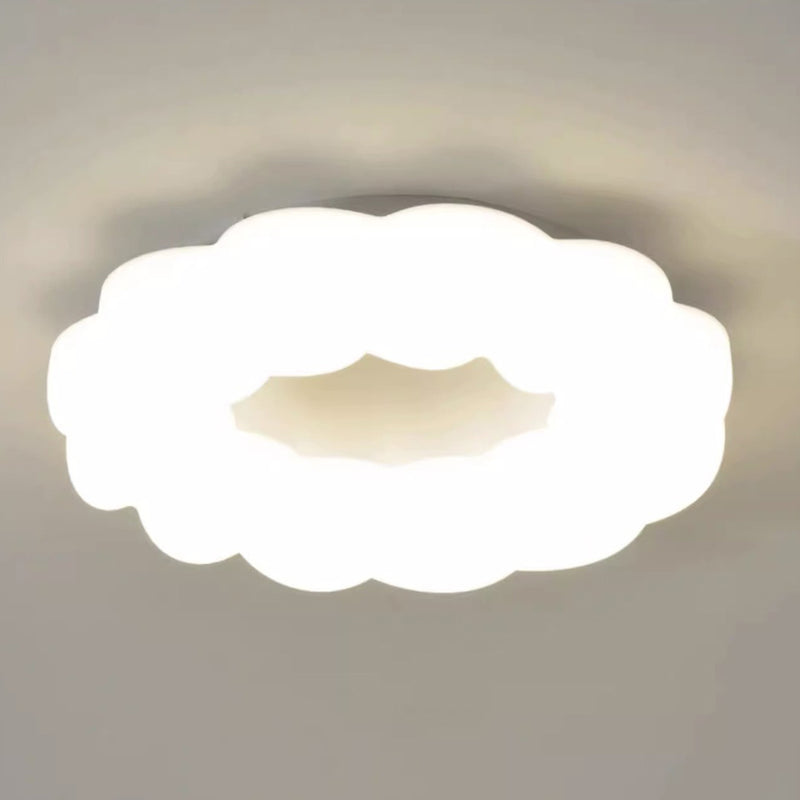 Contemporary Nordic Cloud Shape Iron PE LED Flush Mount Ceiling Light For Bedroom