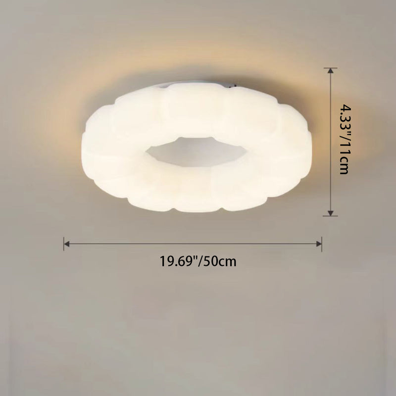 Contemporary Nordic Cloud Shape Iron PE LED Flush Mount Ceiling Light For Bedroom