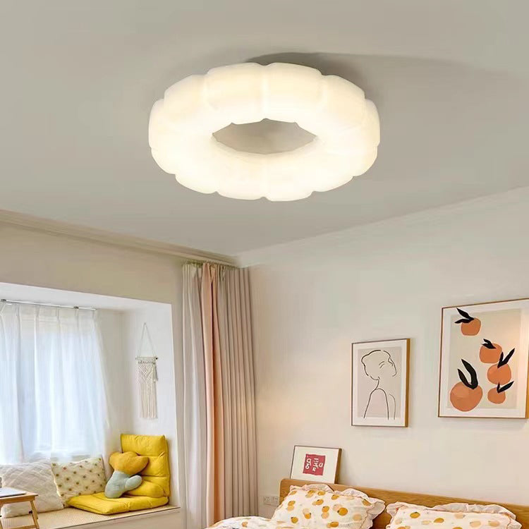 Contemporary Nordic Cloud Shape Iron PE LED Flush Mount Ceiling Light For Bedroom