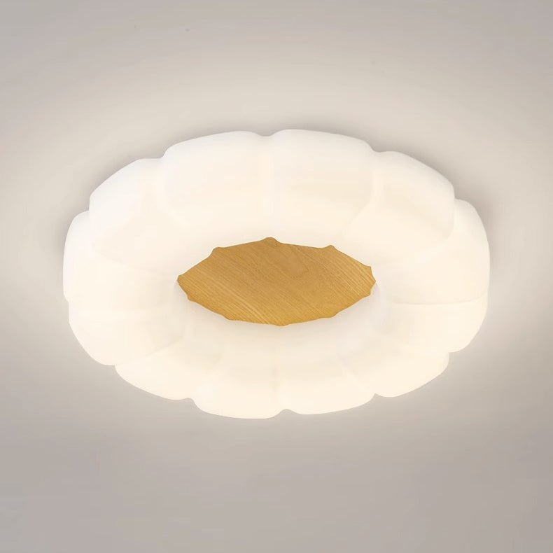 Contemporary Nordic Cloud Shape Iron PE LED Flush Mount Ceiling Light For Bedroom