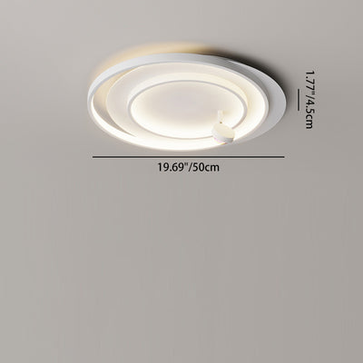 Contemporary Creative Hardware Aluminum Acrylic Oval Rotatable Sunset Spotlight LED Flush Mount Ceiling Light For Bedroom