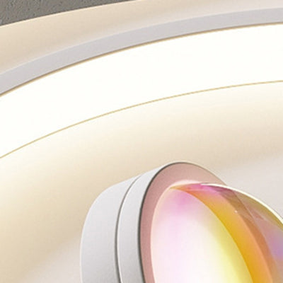 Contemporary Creative Hardware Aluminum Acrylic Oval Rotatable Sunset Spotlight LED Flush Mount Ceiling Light For Bedroom