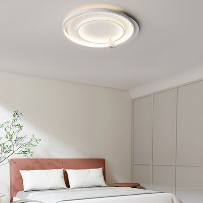 Contemporary Creative Hardware Aluminum Acrylic Oval Rotatable Sunset Spotlight LED Flush Mount Ceiling Light For Bedroom