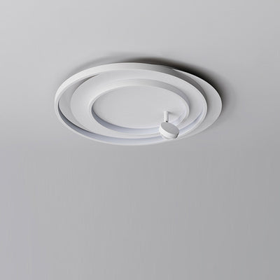 Contemporary Creative Hardware Aluminum Acrylic Oval Rotatable Sunset Spotlight LED Flush Mount Ceiling Light For Bedroom