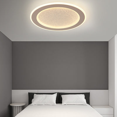 Modern Minimalist Round Iron Aluminum Acrylic LED Flush Mount Ceiling Light For Living Room