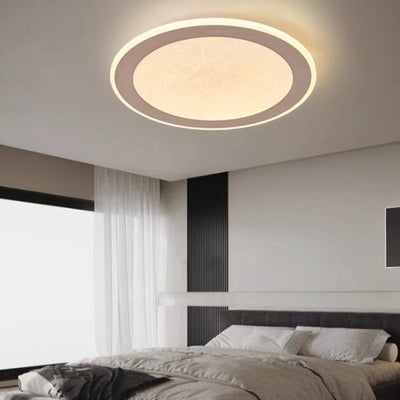 Modern Minimalist Round Iron Aluminum Acrylic LED Flush Mount Ceiling Light For Living Room