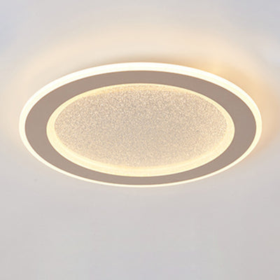 Modern Minimalist Round Iron Aluminum Acrylic LED Flush Mount Ceiling Light For Living Room