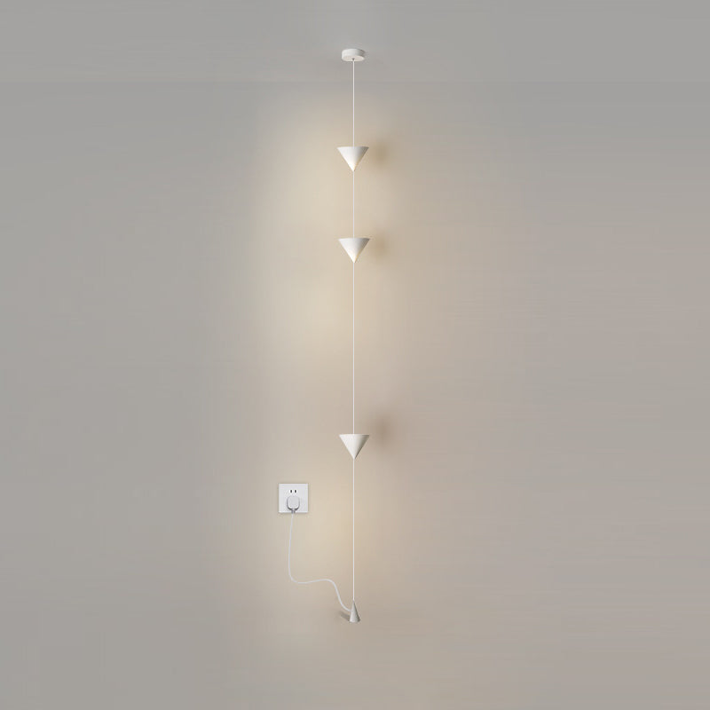 Modern Minimalist Aluminum Acrylic Iron Vertical Cone Time Hourglass LED Pendant Light For Living Room