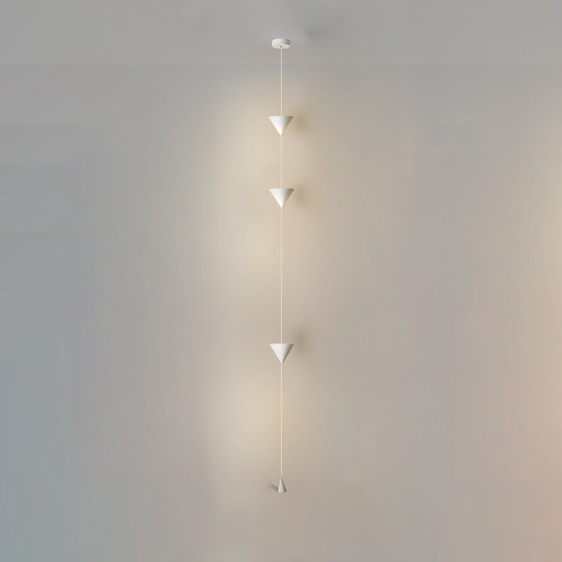 Modern Minimalist Aluminum Acrylic Iron Vertical Cone Time Hourglass LED Pendant Light For Living Room