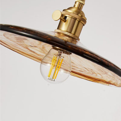 Traditional Japanese Walnut Wood Glass Ceramic Curved Conic Prism Cylinder 1-Light Wall Sconce Lamp For Bedroom