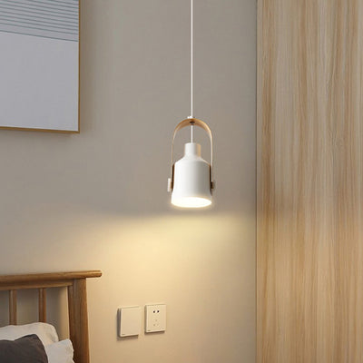 Contemporary Nordic Iron Curved Adjustable Swivel Spotlight 1-Light Pendant Light For Bedroom