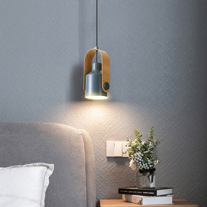 Contemporary Nordic Iron Curved Adjustable Swivel Spotlight 1-Light Pendant Light For Bedroom