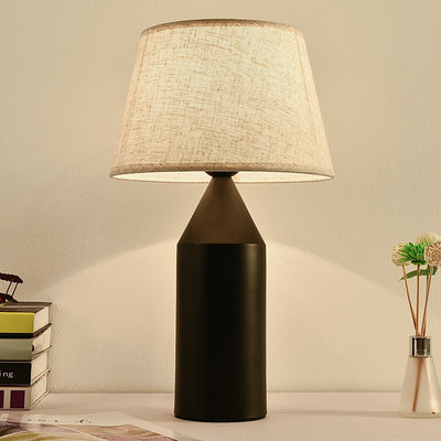 Contemporary Creative Wine Bottle Shape Hardware Fabric 1-Light Table Lamp For Bedroom