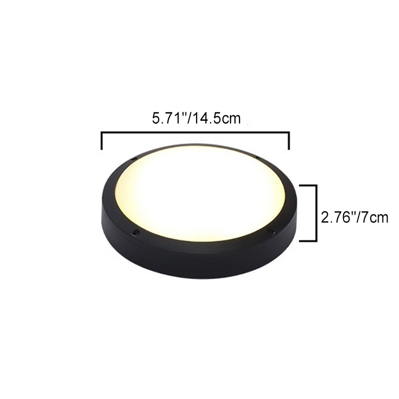 Modern Minimalist Waterproof Round Aluminum Acrylic LED Outdoor Flush Mount Ceiling Light For Garden