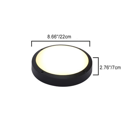 Modern Minimalist Waterproof Round Aluminum Acrylic LED Outdoor Flush Mount Ceiling Light For Garden