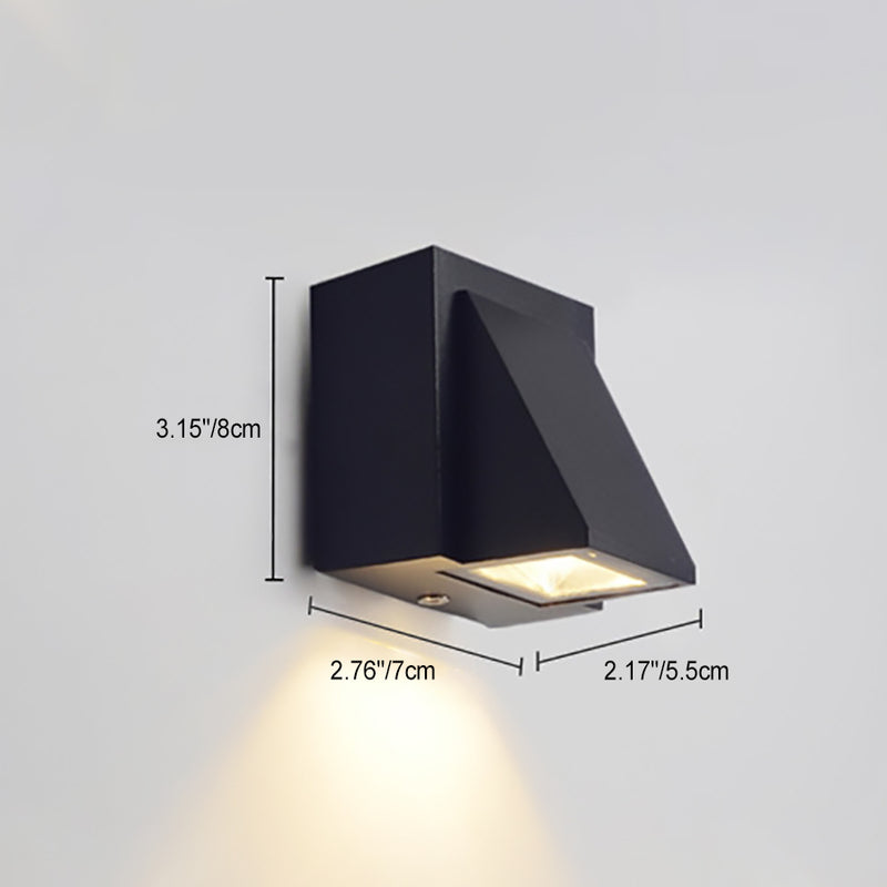 Modern Minimalist Waterproof Up And Down Geometric Square Aluminum Acrylic LED Outdoor Wall Sconce Lamp For Outdoor Patio