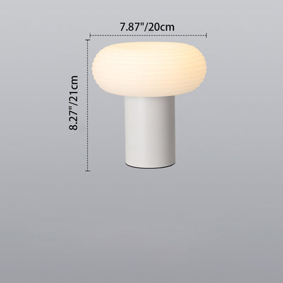 Modern Minimalist Rechargeable Cylinder Base Oval PE Aluminum LED Table Lamp For Bedroom