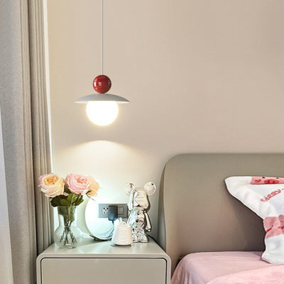 Contemporary Nordic Iron PE Ball LED Pendant Light For Bedroom