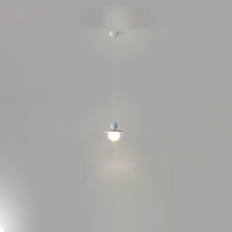 Contemporary Nordic Iron PE Ball LED Pendant Light For Bedroom