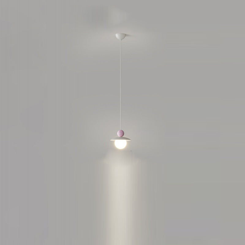 Contemporary Nordic Iron PE Ball LED Pendant Light For Bedroom